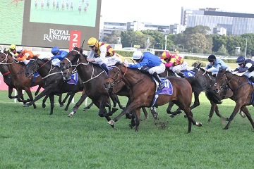 Magic Hurricane and Complacent finish second and third in the Group 2 Ascend Scales Hill Stakes at Randwick