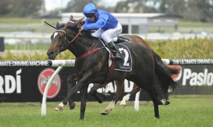 Sweynesse wins the Gloaming Stakes at Rosehill Gardens